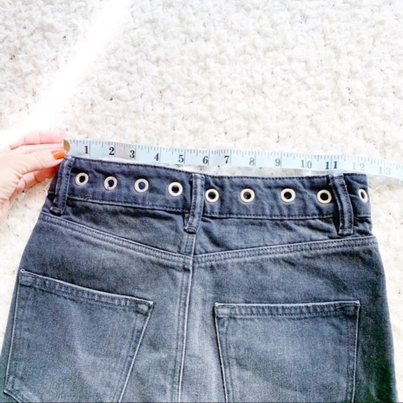 ALL SAINTS Lila Eyelet Black Denim Mini Skirt NWT - Picture 8 of 9